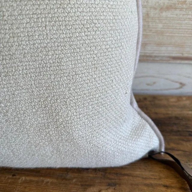 French Fromentera French Linen Accent Pillow Ciment With Down Feather Insert For Sale - Image 3 of 6