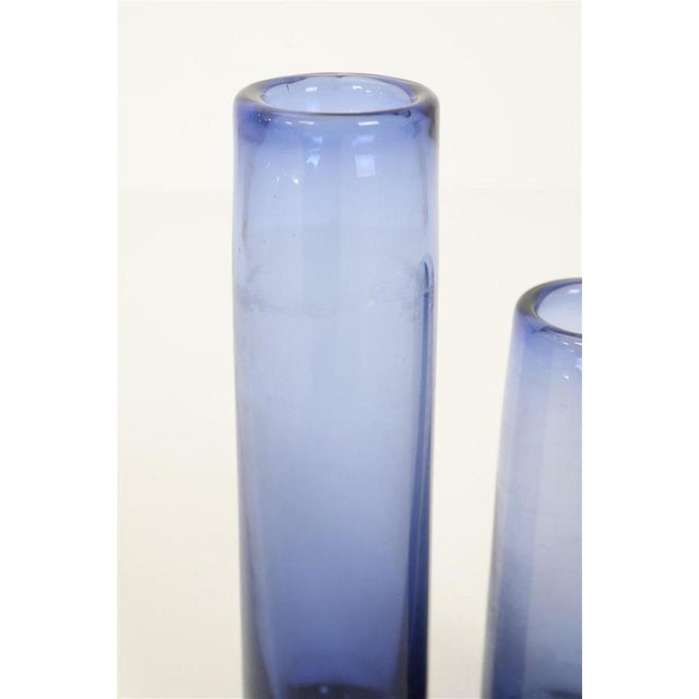Mid-Century Modern Vintage Danish Glass Vases by Per Lütlen for Holmegaard, 1960s, Set of 2 For Sale - Image 3 of 9