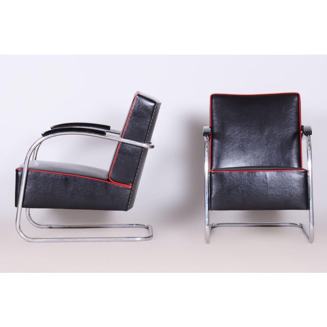 Bauhaus FN21 Armchairs in Leather by Mücke-Melder for Up Závody, Czech, 1930s, Set of 2 For Sale - Image 11 of 17