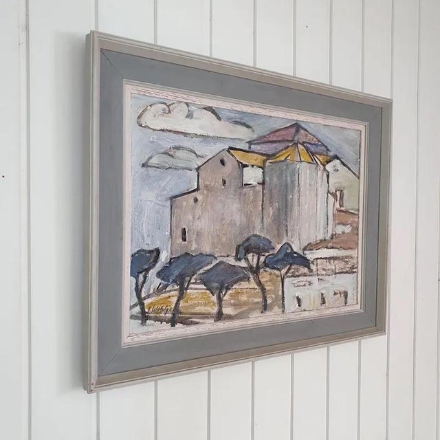 An original swedish mid-century modernist oil painting on panel by listed artist sixten wahlgren (1903–1976), depicting...