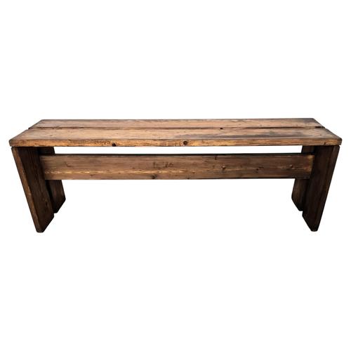 Vintage Rustic Minimal Italian Waterfall Wooden Bench, 1950s For Sale - Image 9 of 9