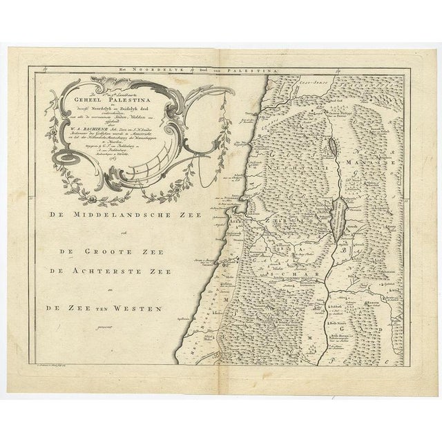 Mid 18th Century Antique Map of Northern Palestine with the Tribes of Israel, 1763 For Sale - Image 5 of 10