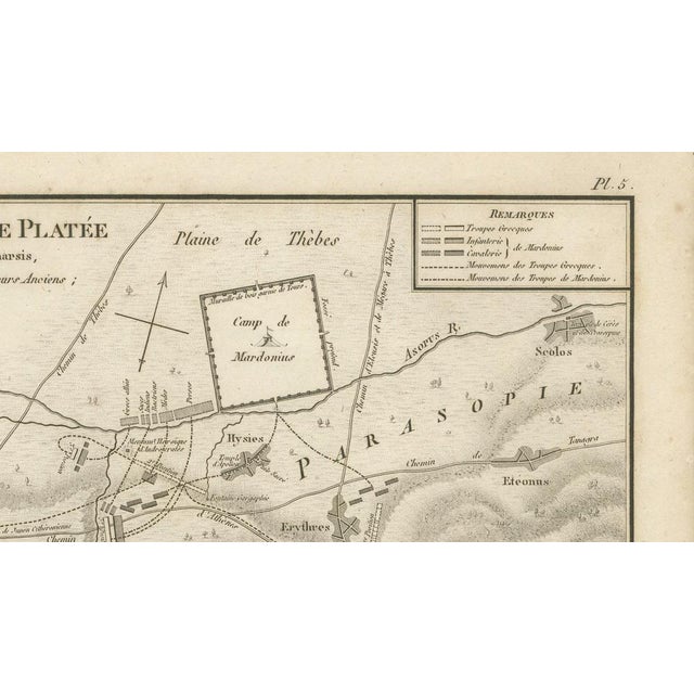 Beige Ancient Greece Battle of Plataea Military Map from Ambroise Tardieu, 1825 For Sale - Image 8 of 9