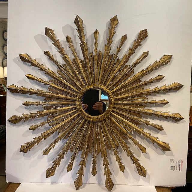 Gold 19th Century Sunburst Mirror For Sale - Image 8 of 8