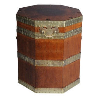 Antique English Mahogany Chest with Brass Fittings For Sale