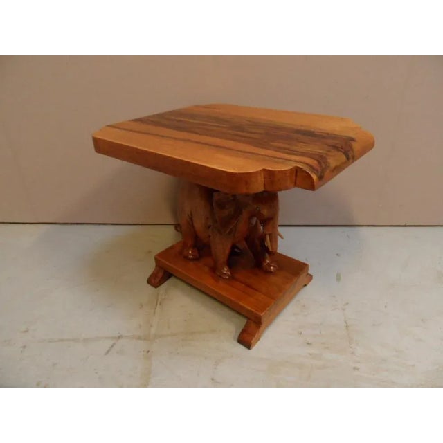 Art Deco Wallnut Sidetable with Elephant, 1930s For Sale - Image 3 of 11