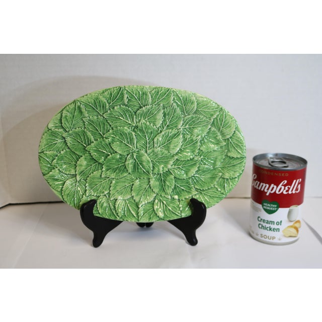 Traditional Late 20th Century Meiselman Imports Mint Leaf Oval Platter For Sale - Image 3 of 6