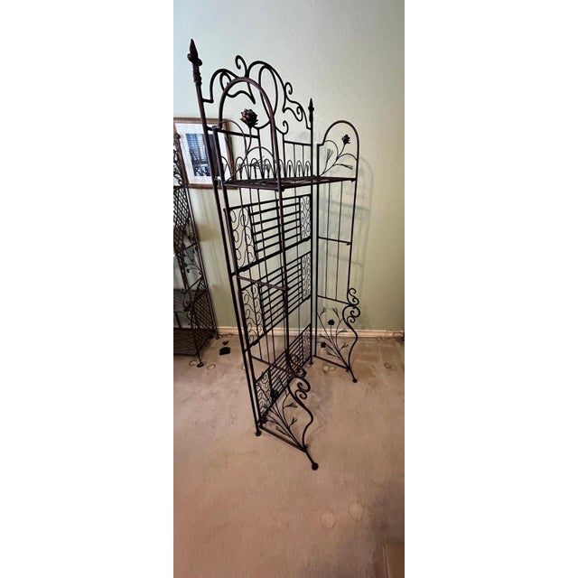 Mid 20th Century Mid 20th Century Large French Iron Baker's Boulangerie Rack With 4 Shelves For Sale - Image 5 of 7