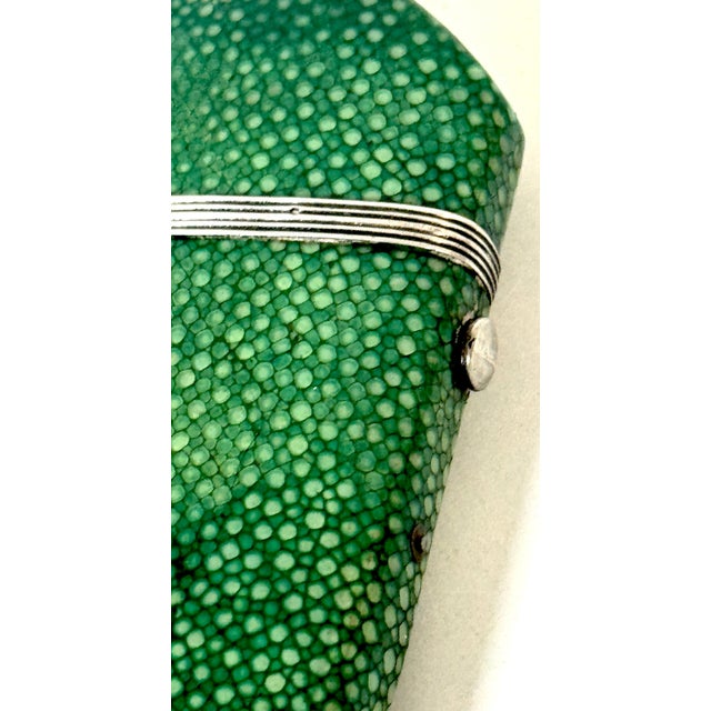 18th Century Green Shagreen and Silver Eyeglass Case with Monogram For Sale - Image 12 of 18