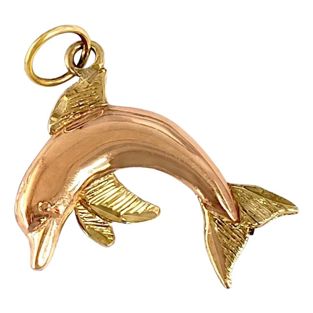 Polished Rose Gold Dolphin with Yellow Gold Accents For Sale