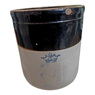 Vintage 5-Gallon Robinson Ransbottom Stoneware Crock For Sale