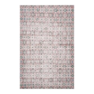 1970s Vintage Handmade Wool Cotton Pink Area Rug For Sale