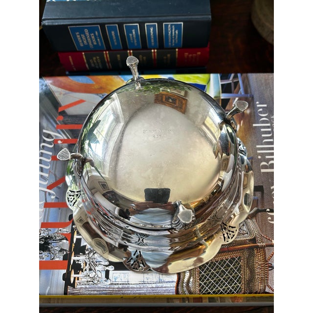 Silver Early 20th Century Wm Rogers Silver Plate Art Deco Footed Bowl or Cache Pot For Sale - Image 8 of 10