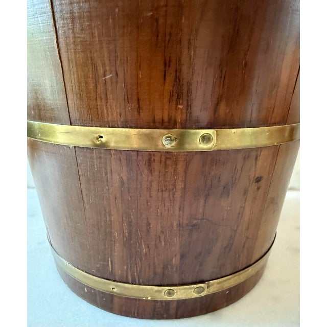 Vintage Oak and Brass Bucket For Sale In Austin - Image 6 of 12