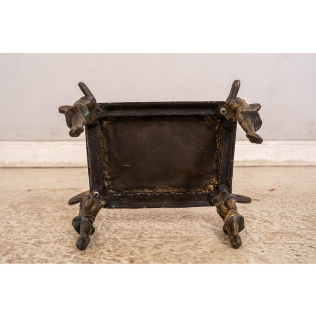 Art Nouveau Needlepoint Metal Base Stool For Sale - Image 9 of 9