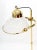 Metal Solid Brass Fully Articulated Glass Scallop Shape Adjustable Height Floor Lamp For Sale - Image 7 of 13