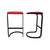 A pair of designer barstools with a bent iron structure designed by Milo Baughman. Timeless, clean shape, comfortable,...