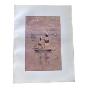 After James McNeill Whistler Black and Gold, Venice 1904 Antique Chromolithograph Signed in Plate.