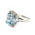 Modern 14k Gold 4 Carat Emerald Cut Aquamarine & Natural Diamond Ring, Size 7 For Sale - Image 3 of 9