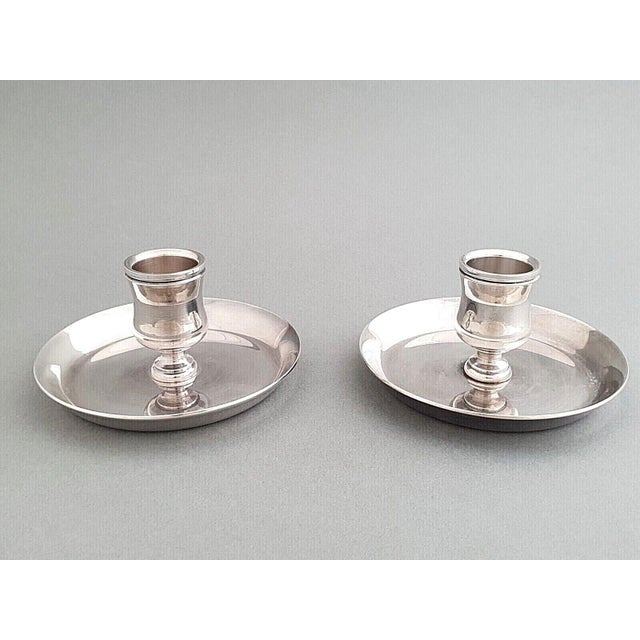 1990s Hermes Paris Silver Candle Holders a Pair Chairish
