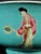 Late 19th Century Chinese Qing Republic Period Guanyin in Pose Turquoise Porcelain Bowl For Sale - Image 5 of 11