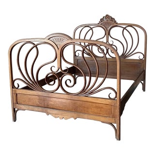 Austrian Bentwood Queen Sized Bed by Jacob & Josef Kohn, 1900 For Sale
