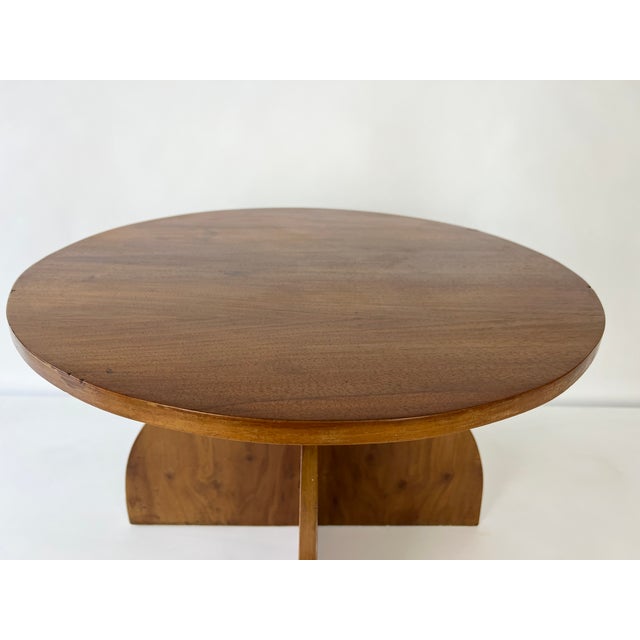 Wood Art Deco Modernist French Walnut Occasional Side Table, 1930s For Sale - Image 7 of 13