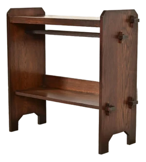 Limbert Style Antique Mission Oak Arts & Crafts Book Trough or Magazine Stand, Newly Refinished
