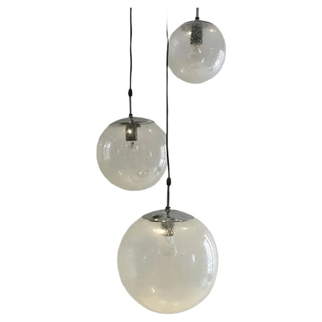 Raindrop Pendant Lamps, 1970s, Set of 3 For Sale