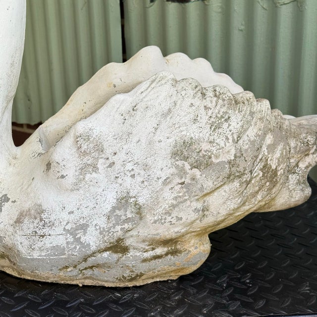 Mid 20th Century Cast Stone Swan Planter Garden Ornament North Carolina 26" For Sale - Image 4 of 12