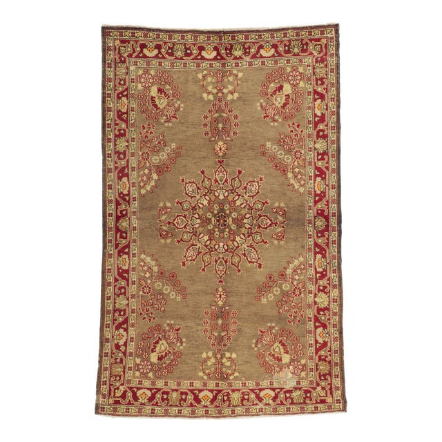 Vintage Turkish Oushak Rug - 05'00 X 08'01 For Sale