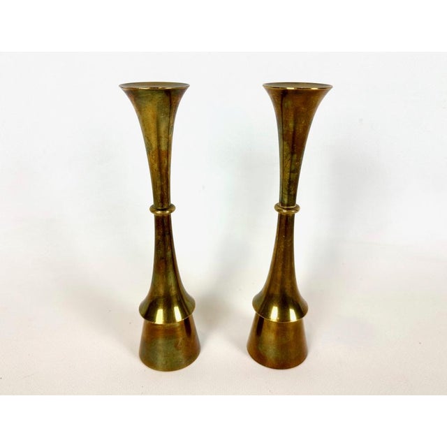 Mid-Century Modern Mid-Century Modern Brass Candlestick attributed to Jens Quistgaard, 1970s, Set of 2 For Sale - Image 3 of 8