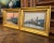 Capturing the changing seasons in the French countryside, this pair of antique landscape paintings depicts two picturesque...