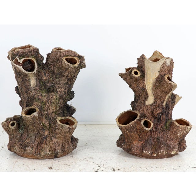 Large Terracotta English Faux Bois Planter, Edwardian, Early 20th Century For Sale - Image 11 of 12