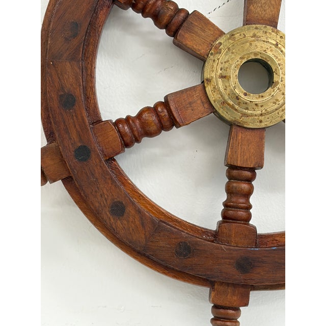 Wooden Ship’s Wheel Wall Decor For Sale - Image 11 of 14