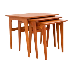 Mid-Century Teak Nesting Tables by Verner Pedersen for Road Table Factory, 1960s, Set of 3