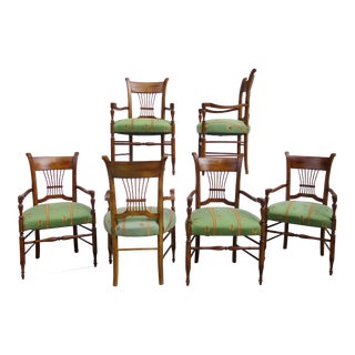 Baker Furniture Milling Road Spindle Back Dining Chairs -Set of Six Captain Chairs For Sale