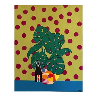 Fantastic Pop Art Artwork "My Monsteras and I" by Artist Natalie Gonzalez For Sale
