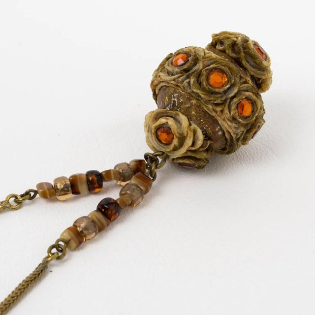 1960s Henry Perichon Gilded Bronze Chain Necklace with Talosel Medallion For Sale - Image 5 of 11