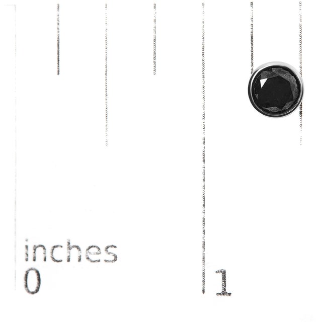Early 21st Century .925 Sterling Silver 2.00 Cttw Round Brilliant-Cut Black Diamond Bezel-Set Stud Earrings with Screw Backs (Fancy Color-Enhanced, I2-I3 Clarity) For Sale - Image 5 of 5