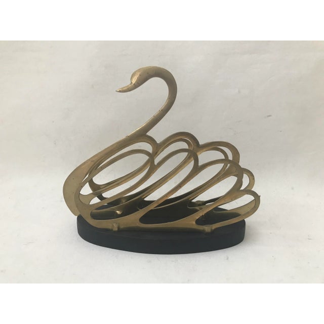 Metal Brass Swan Letter Book Magazine Holder For Sale - Image 7 of 7