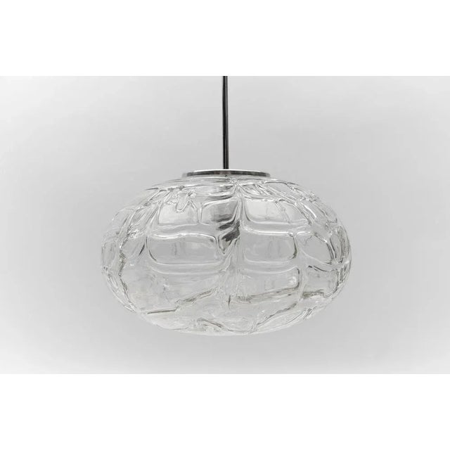 Large Oval Yellow Murano Glass Ball Pendant Lamp from Doria Leuchten, Germany, 1960s For Sale - Image 4 of 8