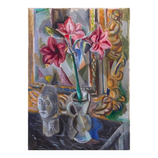 'Still Life, Amaryllis Lilies' by Jules Schyl, 1952, Expressionist, Danish, Aurora, the Twelve For Sale