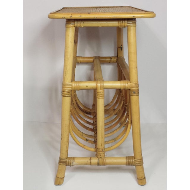 Vintage Mid Century Bamboo Rattan Magazine Rack Side Table Chairish