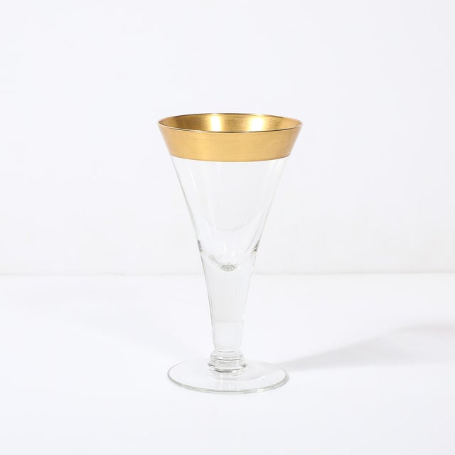Set of 6 Mid-Century Modernist Gilt Rimmed Wine Glasses by Dorothy Thorpe For Sale - Image 13 of 14