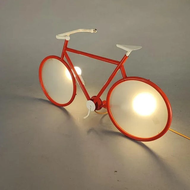 Red Bicycle Lamp from Zicoli, 1970s For Sale - Image 8 of 8