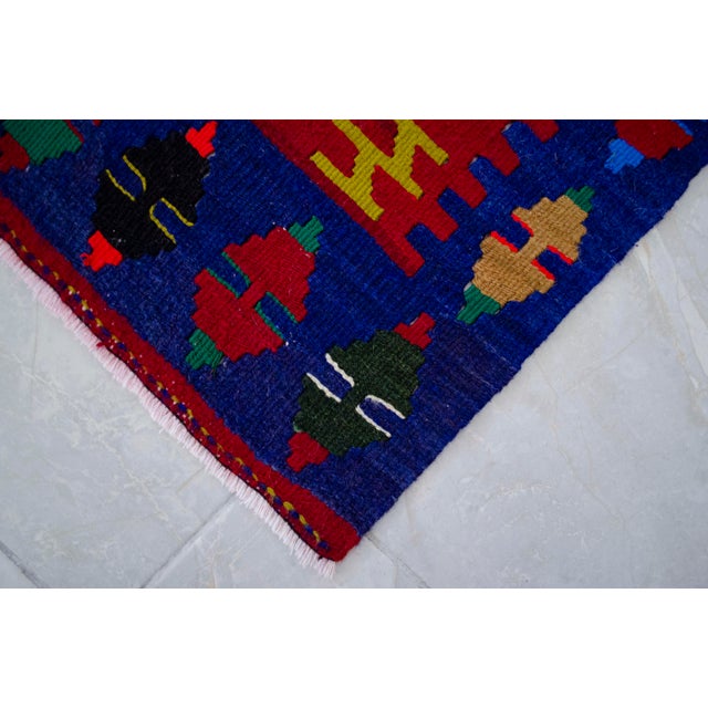 Textile 1990s Handmade Rug Colorful Kilim Small Rug 2x3 Ft Approx For Sale - Image 7 of 13