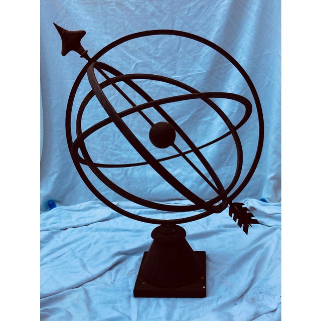 Vintage Rusted Iron Armillary Late 20th Century For Sale - Image 4 of 10