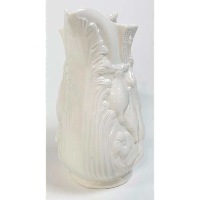 Vintage Ivory Majolica Style Porcelain Fox Hunt Pitcher For Sale In Kansas City - Image 6 of 10
