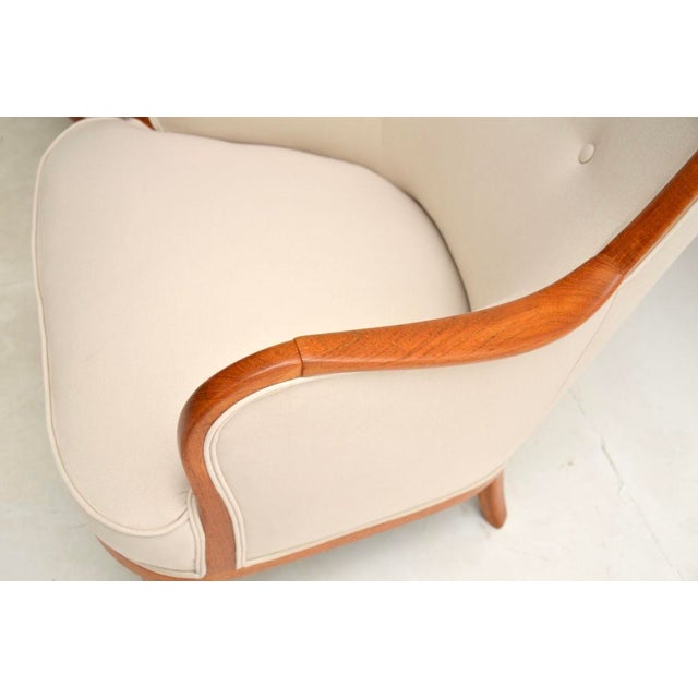 Brown Set of Swedish Chairs attributed to Carl Malmsten, 1940s For Sale - Image 8 of 9